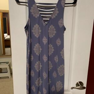 Elegant Backless Lavender Pattern Dress